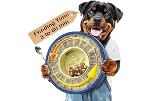 KADTC U.S. Brand & Design Large Size & Capacity Spinning Dog Puzzle Feeder - Food Slow Bowl For All Dog Breeds Feeding Time From 5-60 min Puppy Treat Dispenser Kibble Dispensing Thanksgiving Toys Gift