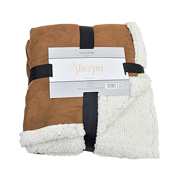 vendome Sherpa Tagesdecke, Lammfell Optik Kuscheldecke XXL aus weichem Mikrofaser-Flausch Plüsch, Öko-Tex geprüft, 200 x 150c