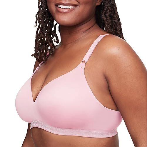 Warner's Women's Cloud 9 Super Soft Wireless Lightly Lined Comfort Bra 1269, Pale Pink, 32C