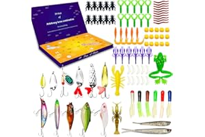 FERDIIZ Fishing Bait Kit, 88 Pcs Fishing Tackle Set with Soft Hard Fishing Lures for Freshwater and Saltwater, 24 Days Surprise Fishing Gifts for Teen Boys Man Father Boyfriend Brother