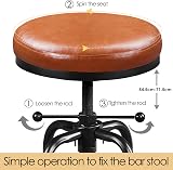 Yaheetech Industrial Height Adjustable Bar Stool Rustic Faux Leather view 6