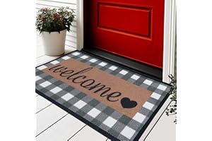 ubdyo Welcome Door Mat (Checkered, Regular - 30'' x 17'')