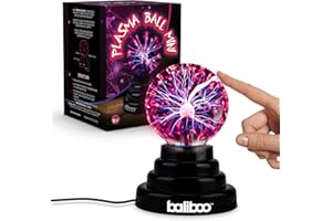 BALIBOO 3" Mini Plasma Ball Light – Touch Activated Lightning Globe – USB & Battery Powered Plasma Globe Lamp – Interactive Science Static Electricity Ball, Christmas Stocking Stuffers for Teens
