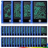Zhehao 32 Pcs Mini LCD Writing Tablet 4.5 Inch Educational Toys Learning Writing Pad Erasable Drawing Pad Reusable Toy Gift Preschool Art Board for Birthday Favor(Blue)