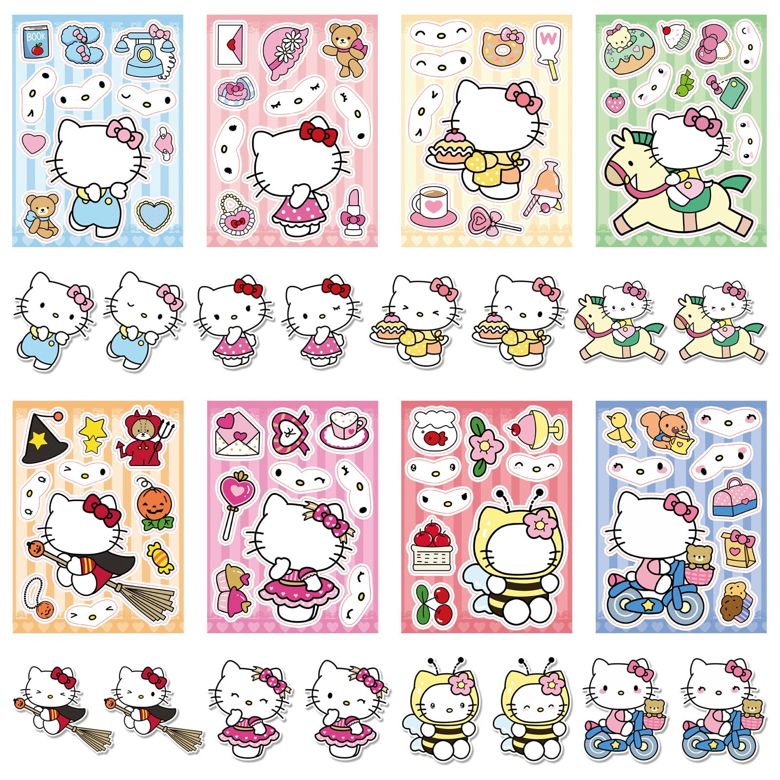 Photo 1 of 24Pcs Cute Cartoon Stickers, Mixed & Matched with 8 Designed Anime Sticker (3 of Each) for Reward, Party Decoration, Decor, Gift Idea