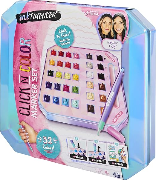 Inkfluencer We Wear Cute Click N Color Marker Set Activity Kit With 32 Click On Marker Tips Walmart Exclusive Amazon Ca Toys Games