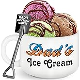 Sensi Blue Valentines day Birthday Gifts for Dad from Daughter Son, Dad Gifts for Fathers Day, Cool Present for Father Step Bonus New Dad's Ice Cream Bowl with Shovel Spoon Set, Best Ideal Christmas