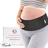 YOURTRUWELL Maternity Belly Band for Pregnant Women – Soft, Breathable Maternity Support Belt for Back & Bump Support – Adjustable Belly Support Band – Black, One Size