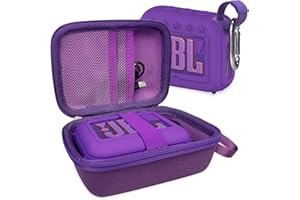 XEGIMOR Silicone Cover and Hard Carrying Case for JBL Go 4 Portable Bluetooth Speaker, Protective Holder Carrier for JBL Go 4 Speaker Accessories (Purple)