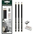 Faber-Castell 3 Count Pitt Graphite Matte Tin - 10B, 12B, 14B - Matte Black Graphite Pencils