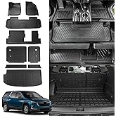 Rongtaod Floor Mats Compatible with 2018-2023 Chevrolet Traverse (Fit 2024 Traverse Limited) 8 Seats Cargo Liner Back Seat Cover 2023 Chevy Traverse Accessories (Trunk Mat+Backrest Mats+Floor Mats)