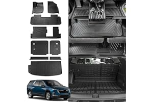 Rongtaod Floor Mats Compatible with 2018-2023 Chevrolet Traverse 8 Seats Trunk Mat Cargo Mat Cargo Liner Back Seat Cover Protector 2022 Chevy Traverse Accessories (Trunk Mat+Backrest Mats+Floor Mats)