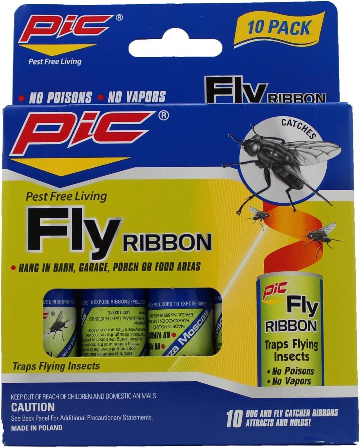 Pic FR10B Sticky Fly Ribbons, 10-Pack : Home Pest Control Traps : Garden & Outdoor