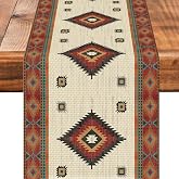 Southwest Table Runners Aztec Farmhouse Linen Table Runners Dresser Scarves for Kitchen Dining Table Coffee Holiday Party Decor