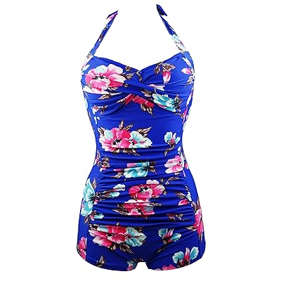 COCOSHIP Womens Floral Retro Boy-Leg One Piece Nigeria Ubuy - Main Image