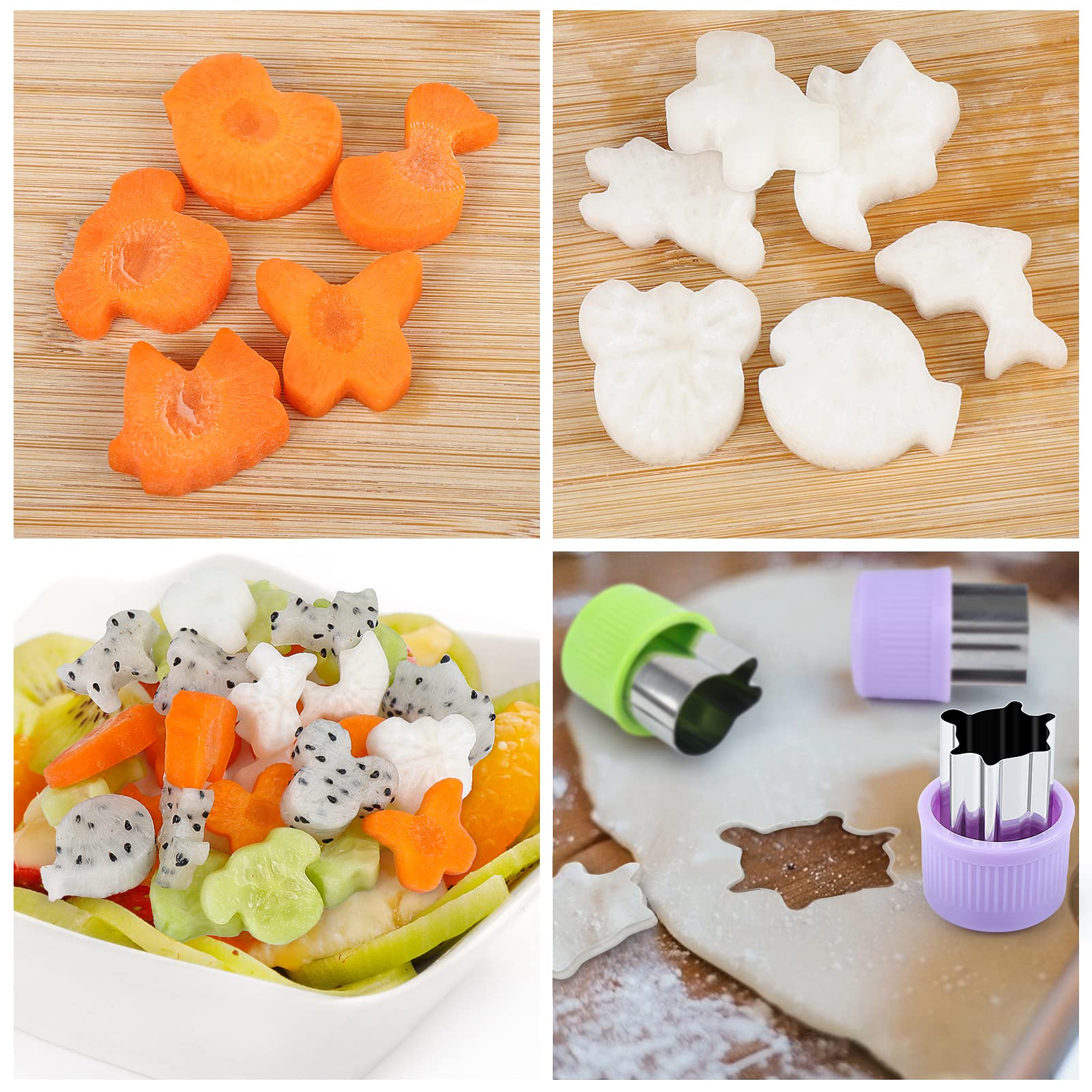 Mini Cookie Cutters Set, Small Fruit Vegetable Cutters Shapes, Animal