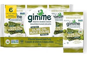 gimMe Organic Roasted Seaweed Snacks 30g Multipack - Extra Virgin Olive Oil - Healthy On-The-Go Snack for Kids & Adults - Ket