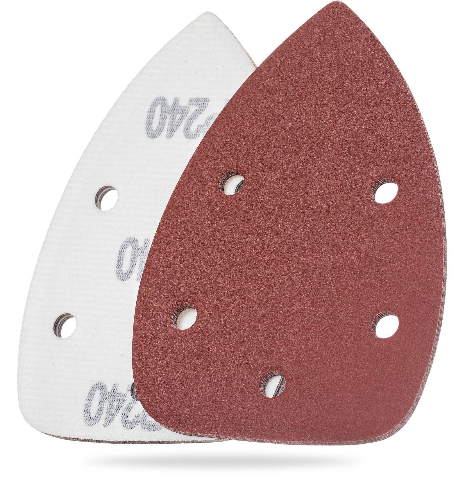 YoiYee 240 Grit Mouse Detail Sander Sanding Sheet, 5 Holes Sand Paper Pad, Hook and Loop Sandpaper, Ideal for Wood/Paint, 140 x 90mm, Pack of 10