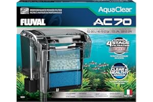 AquaClear 70 Power Filter, Fish Tank Filter for 40- to 70-Gallon Aquariums, Black