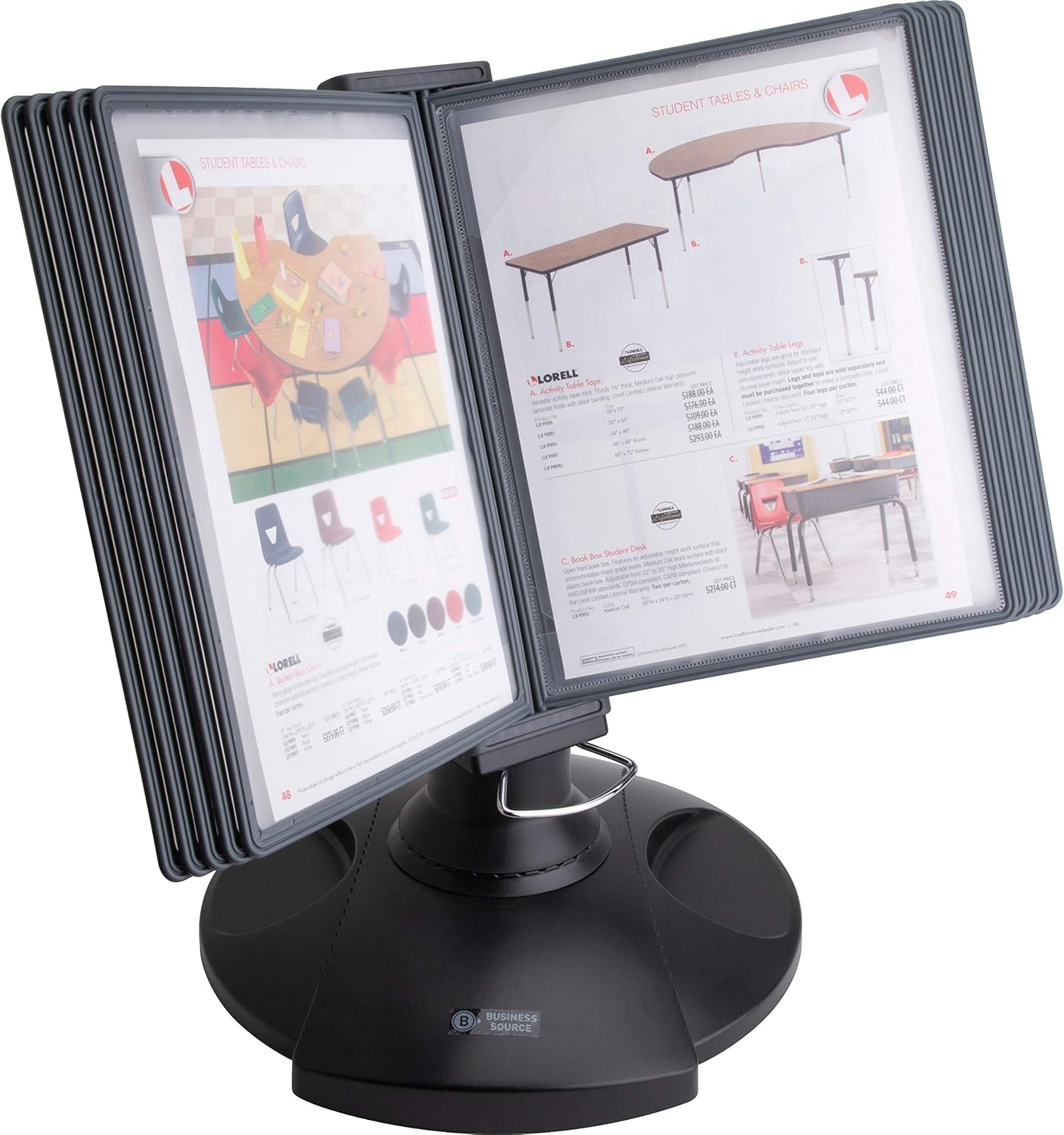 Business Source Deluxe Catalog Display Rack - 62888, Black : Office Products