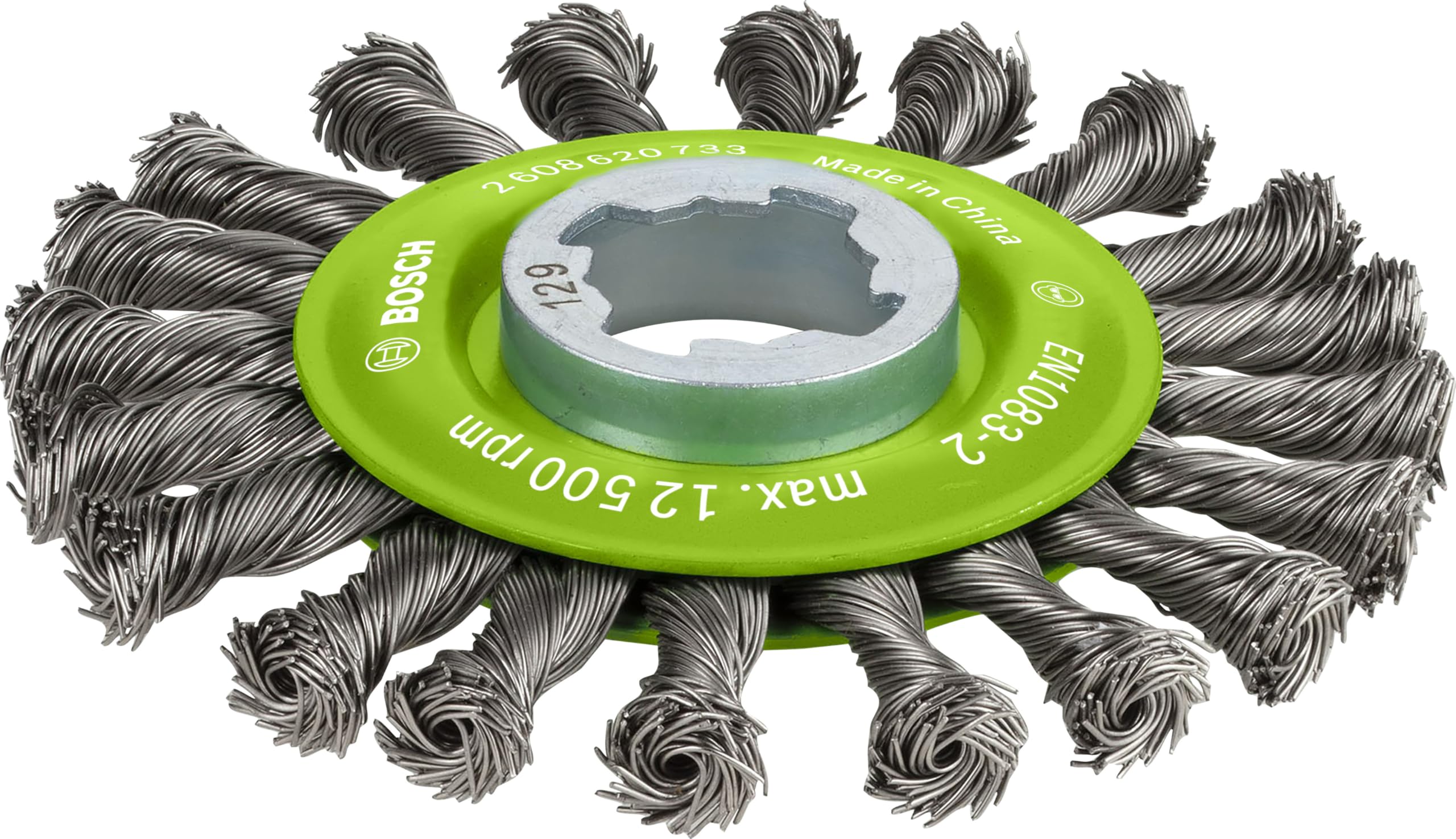 Bosch 1x PRO Stainless Steel Longlife Wire Wheel, Knotted Wire for Small Angle Grinder and X-Lock (for Steel, Ø 115 mm, Professional Accessory Small Angle Grinder)