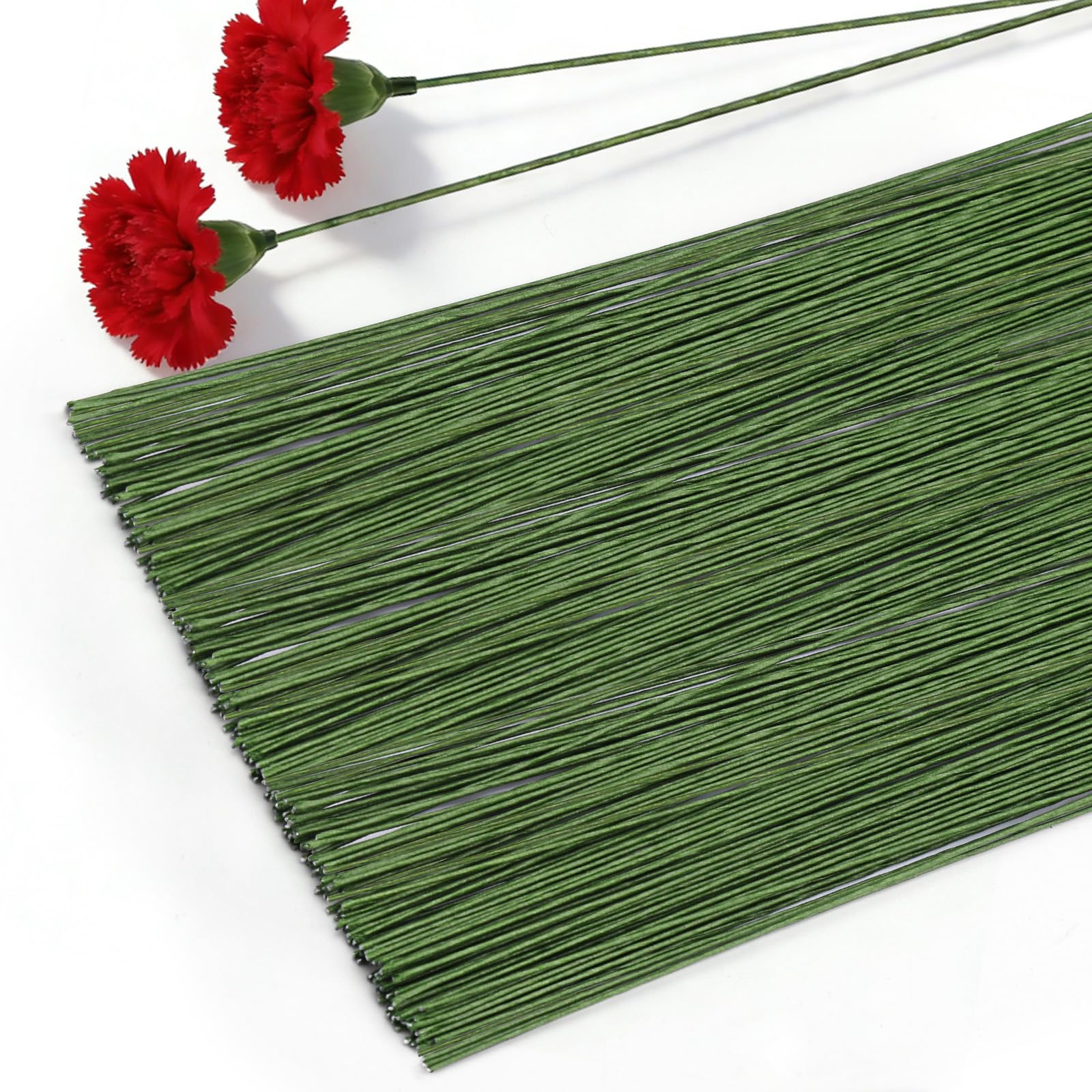 300 Pcs Florist Wire, Green Floral Wire, Floristry Wire for Flower Arrangement Supplies, Flower Arranging Wire Crafts Bouquet Stem Wreath Making