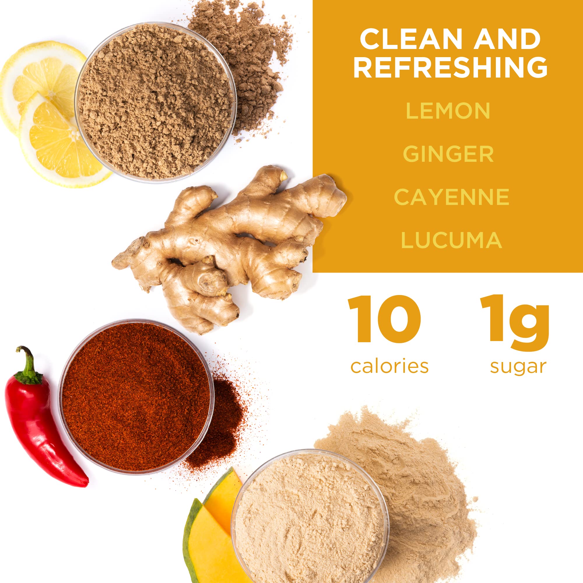 Laird Superfood Morning Jumpstart Powder Drink Supplement, Lemon, Lucuma, Ginger and Cayenne Cleanse, Organic, 2.7 Oz Bag, Pack of 1