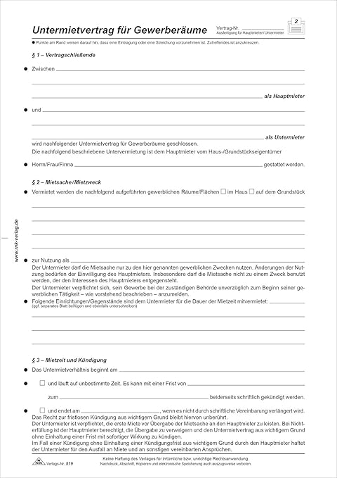 Buro Schreibwaren Papier Buro Schreibwaren 519 4 Seiten Gefalzt Auf Din A4 Rnk Untermietvertrag Fur Gewerberaume Smaq Net