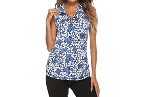 Tanst Sky Women's Zip Up Tank Top Quick Dry Workout Tops Sleeveless Golf Running Yoga Shirt