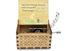 Litenx Bear Sister Wood Music Box Gifts for Women, Friendship BBF for Christmas Birthday, We'll Be Friends Forever.