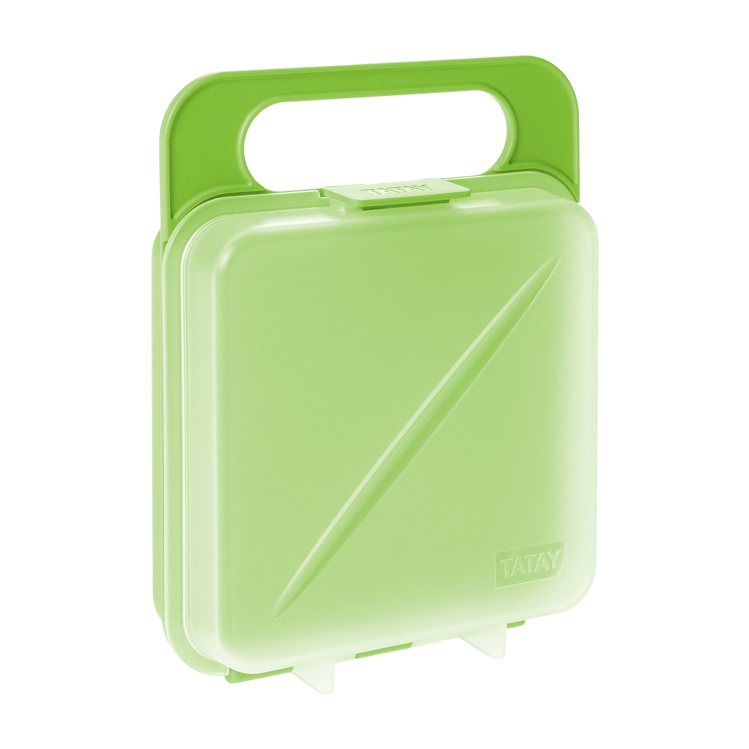 TATAY Sandwich Box Fresh | 1 Unit | Compact, Reusable Design with Clip Closure | Freezer, Microwave and Dishwasher Safe | BPA Free | 14 x 4 x 18 cm, Lime Green