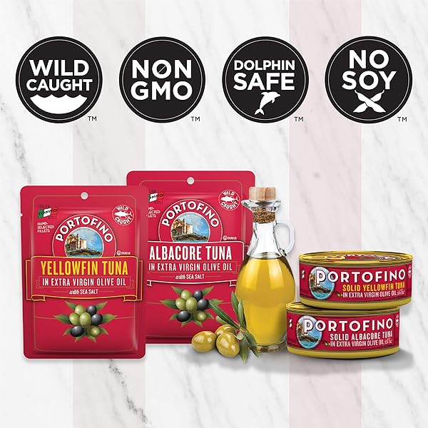 PORTOFINO SOLID YELLOWFIN TUNA IN EXTRA VIRGIN OLIVE OIL – 4.5OZ CAN (PACK OF 12)
