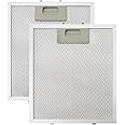 Be In Your Mind 2 Pcs Aluminum Alloy Mesh Cooker Hood Extractor Grease Filter Replacement 260 x 230mm Kitchen Extractor Ventilation Filter Silver