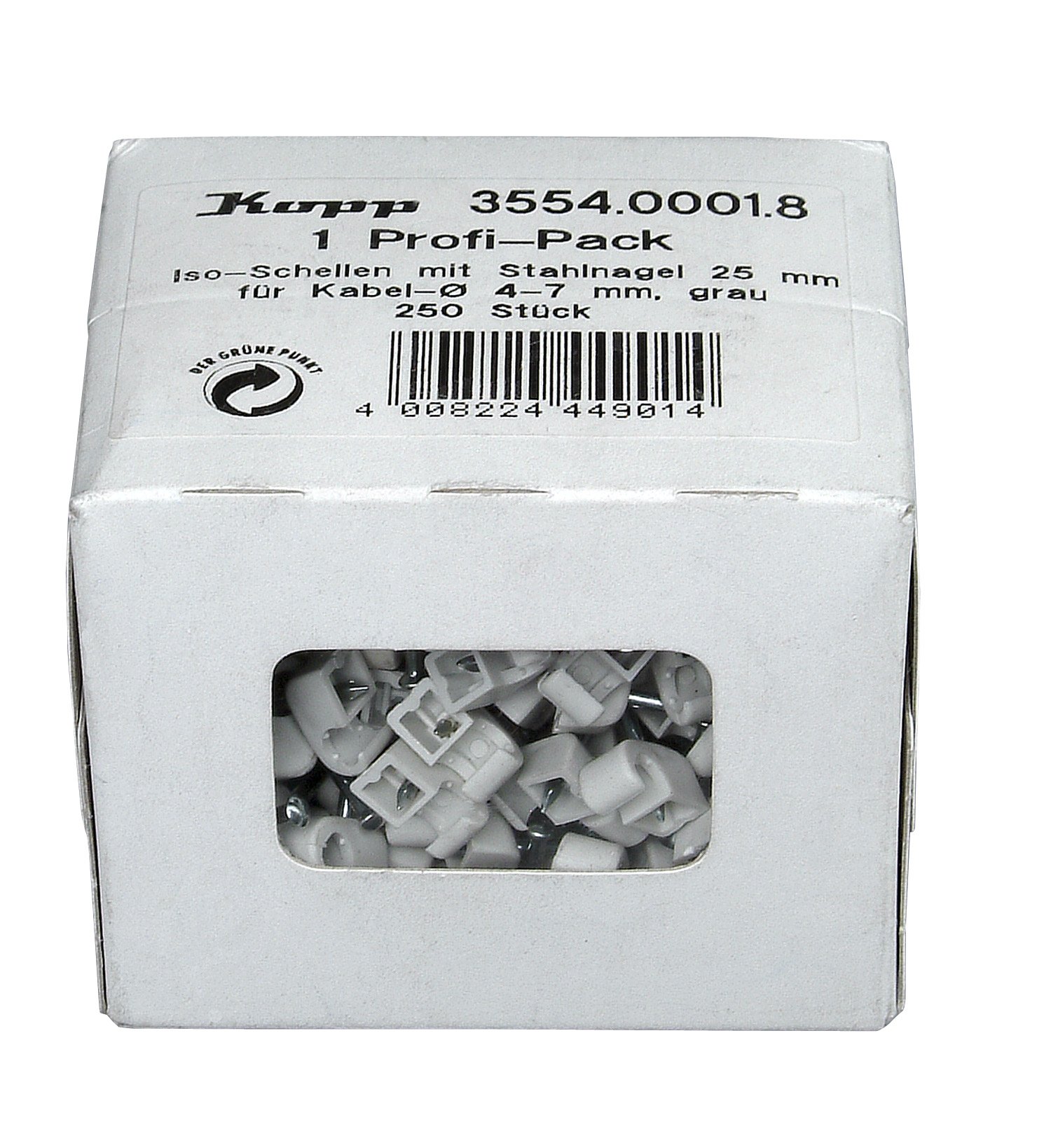 Kopp 355400018 Separating Brackets 4-7 mm with Steel Nails 30 mm Professional Pack: 200 Grey