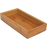 Lipper International 8185S Bamboo Wood Stacking Drawer Organizer Box, 6" x 12"