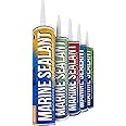 Marine Sealant and Adhesive Waterproof Marine Grade Sealant Caulk High Temp Caulking Water Sealant for Boat Auto and RV Without Silicone - 1 Tube Brown 10oz