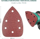 HYCHIKA 60Pcs Sanding Pads for TX104 Detail Sander P60-P240 Hook Loop 140x80 view 2