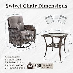 HUMMUH 5 Pieces Wicker Patio Furniture Set,Outdoor