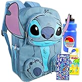 Stitch Backpack for Girls Set - Bundle with Lilo and Stitch Backpack with Front Pockets Plus Water Bottle, Stickers, More | School Supplies for Kids