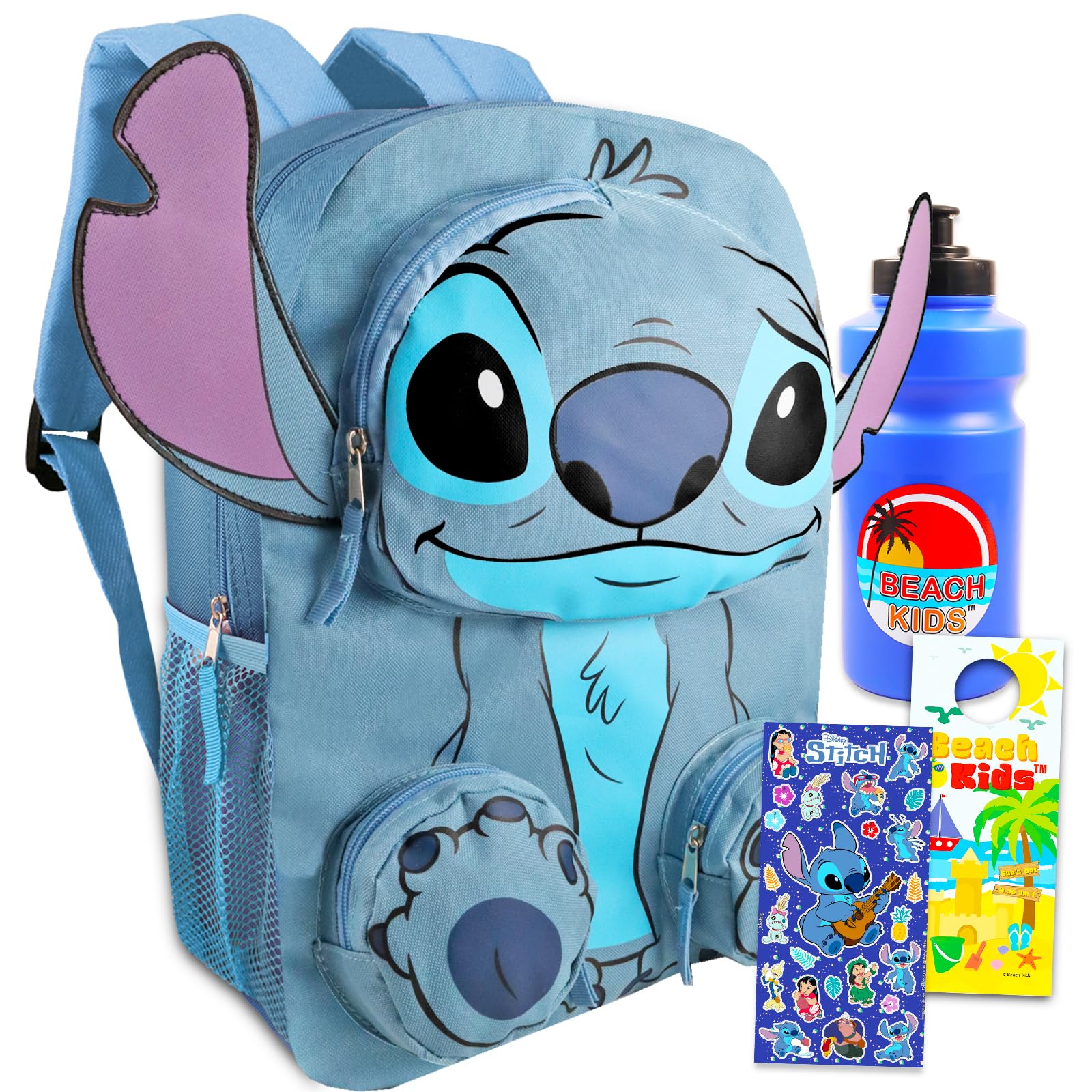 Photo 1 of Stitch Backpack for Girls Set - Bundle with Lilo and Stitch Backpack with Front Pockets Plus Water Bottle, Stickers, More | School Supplies for Kids