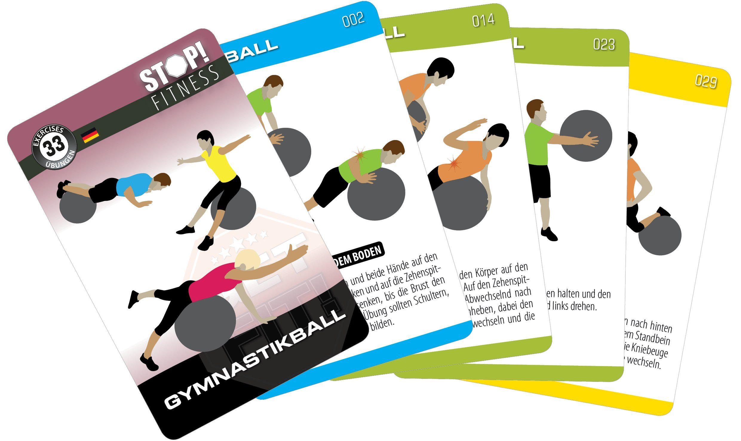 Stop Training Card – Exercise Ball – German Version – Fitness Series
