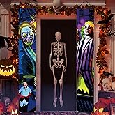 Scary Creepy Halloween Porch Banner Front Porch Welcome Sign Horror Halloween Party Decorations-12×71''