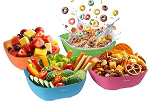 Bakerpan Silicone Bowls for Babies, Toddlers, Camping, Travel - Set of 4 (Multi)