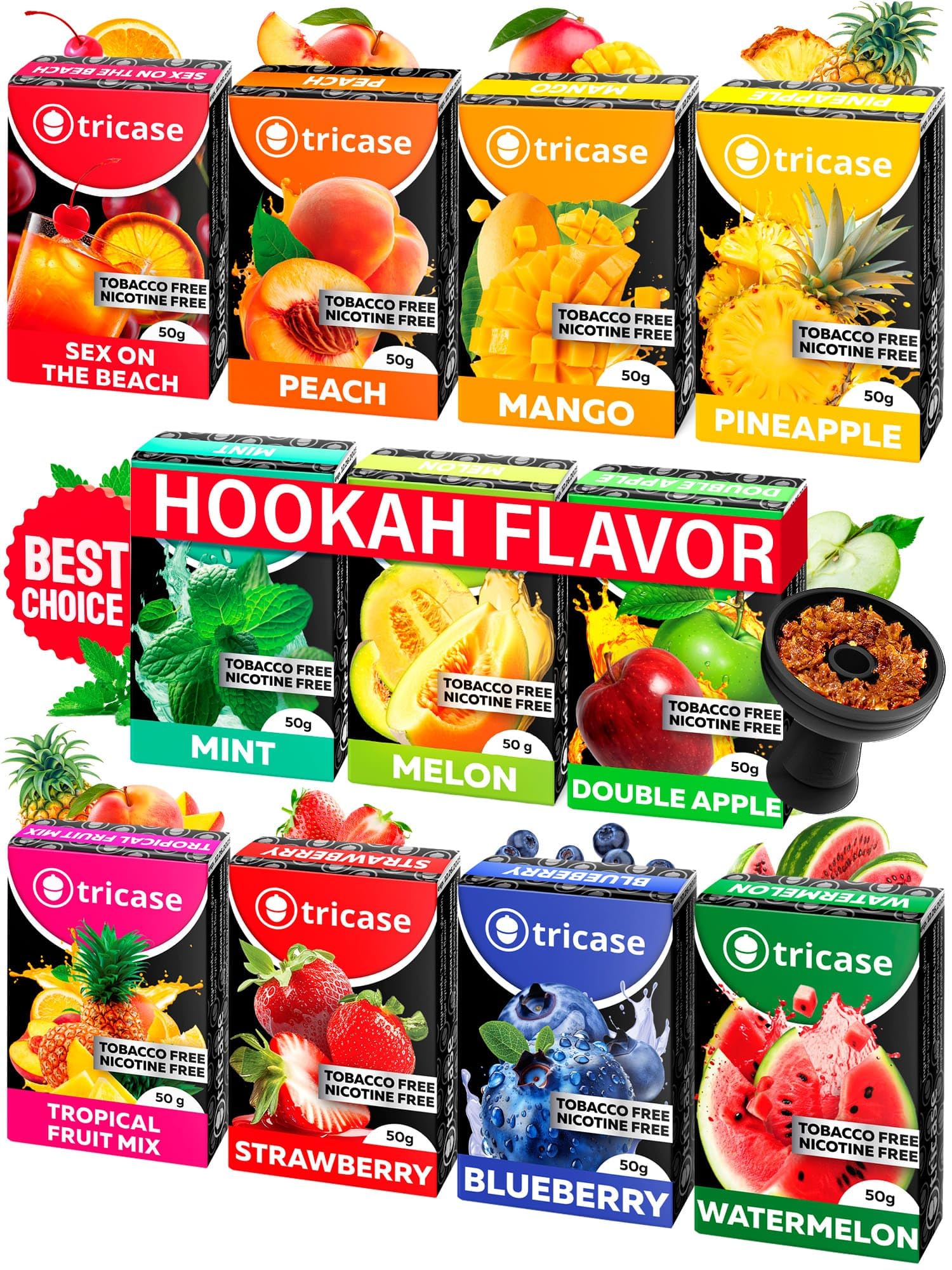 11 pcs Shisha Hookah Flavors Set 1.7 oz Each -Sex