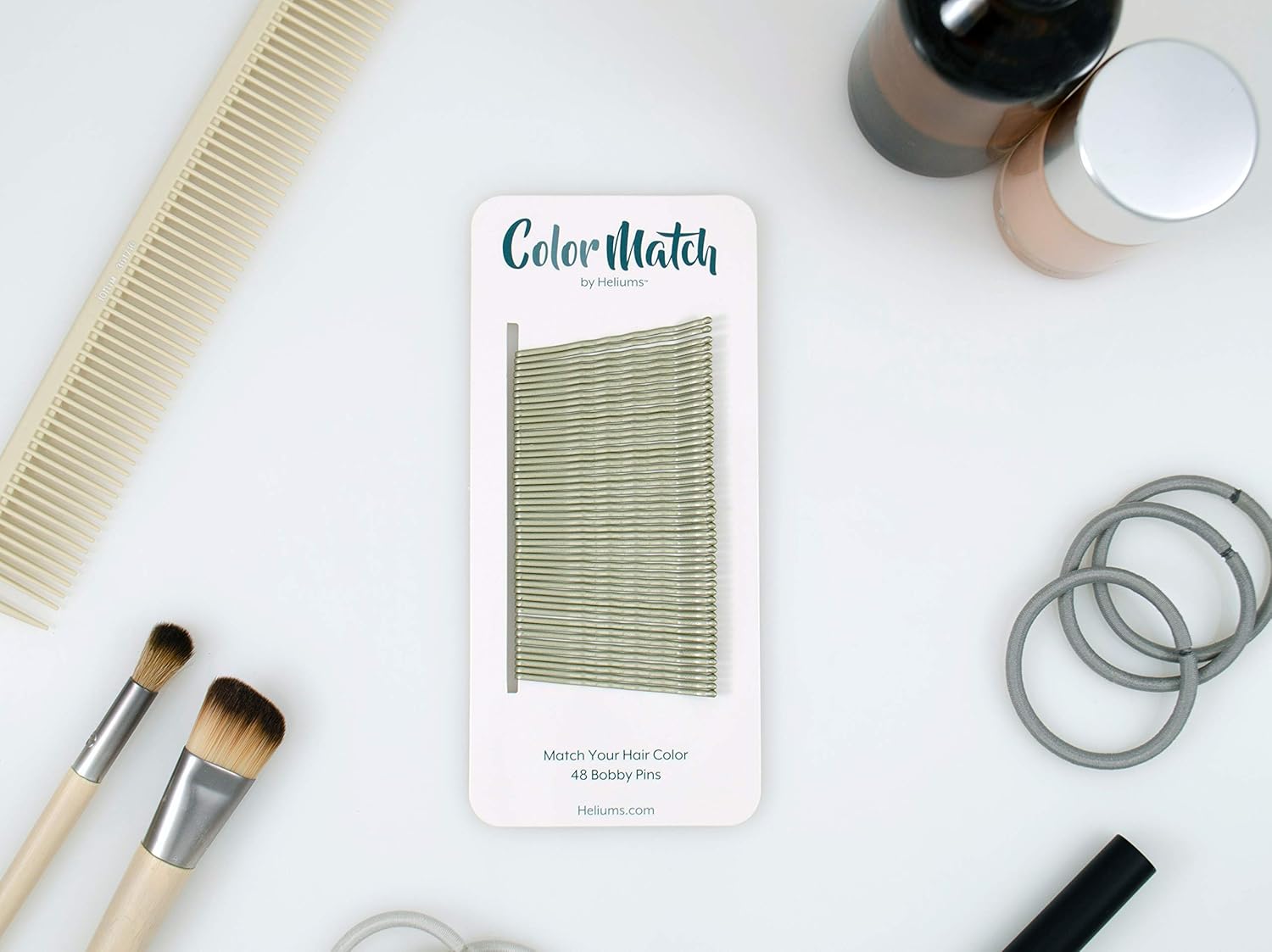 Gray Silver Premium Hold Bobby Pins Color Match, 2 Inch Wavy - 48 Count : Beauty