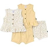 Modern Moments by Gerber baby-girls 4-pack Peplum Top & Short Set