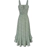 GRACE KARIN Women's 2025 Summer Floral Boho Dress Square Neck Strapped Swing A Line Sundress Beach Long Maxi Outfits