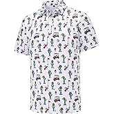 Mens Golf Polo Shirts Short Sleeve Dry Fit Performance Moisture Wicking Casual Funny Golf Polo Shirts for Men