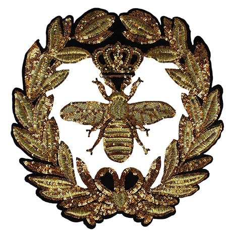 6 Unidades Parche para Ropa dise/&ntilde;o de Corona Abeja y Estrella Color Dorado y Negro
