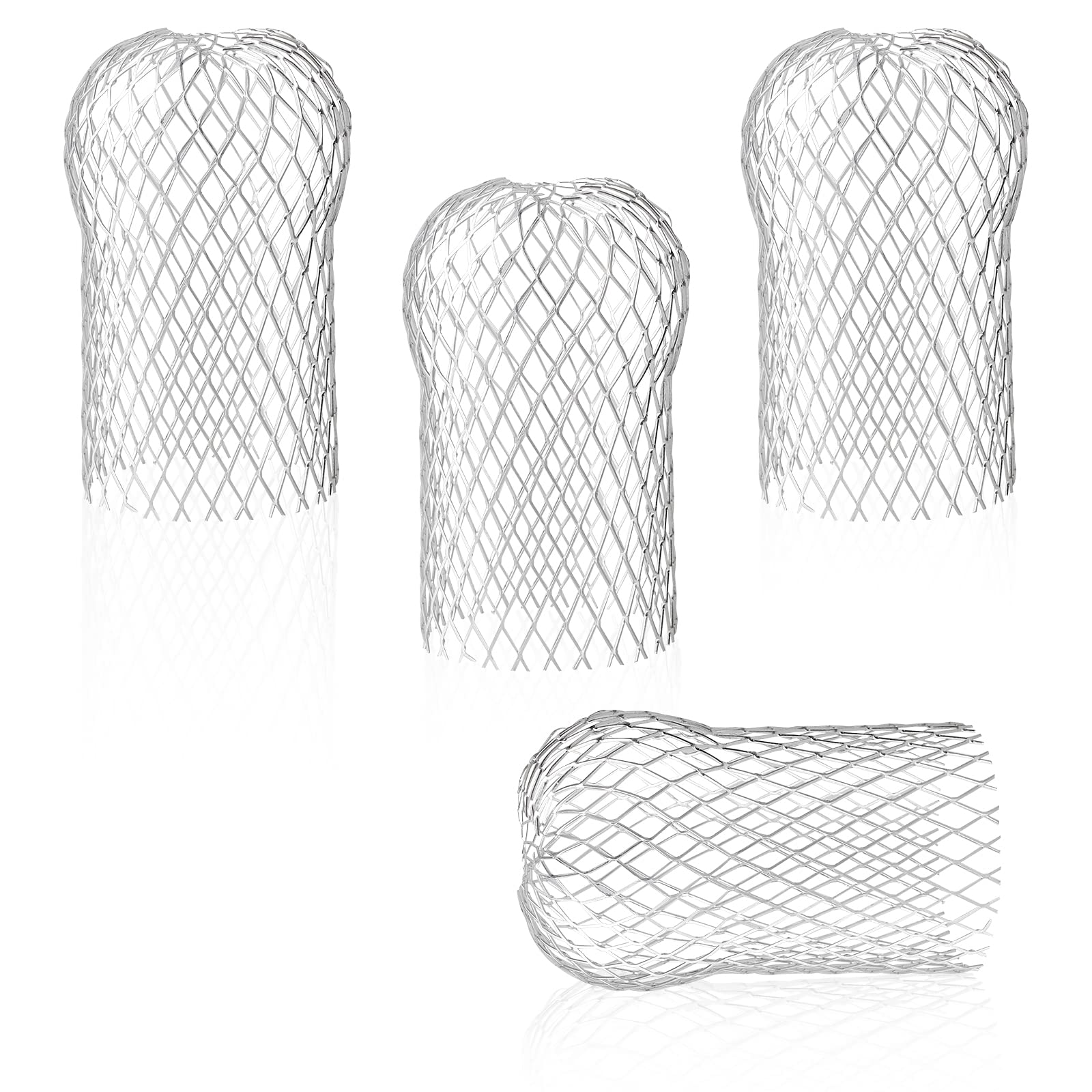 EFUTURETIME Gutter Sieve Downpipe Protection Aluminium Filter Grille (Pack of 4), Gutter Protection Leaves Pollution Moss Downpipe Protection for Roof Pipes